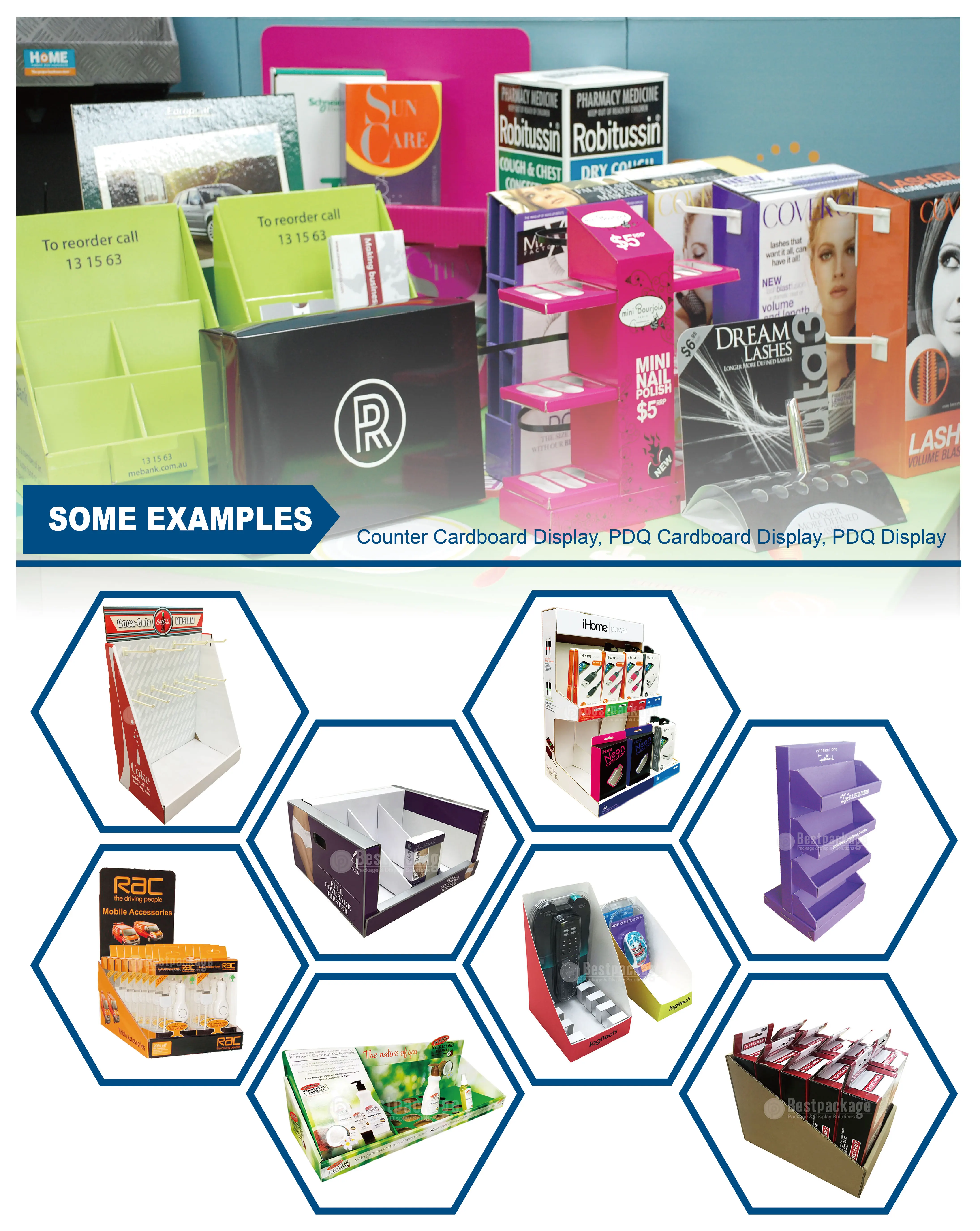 Display Spectecle Custom Design Recyclable Cardboard Packaging Box Display Pdq For Cable ...