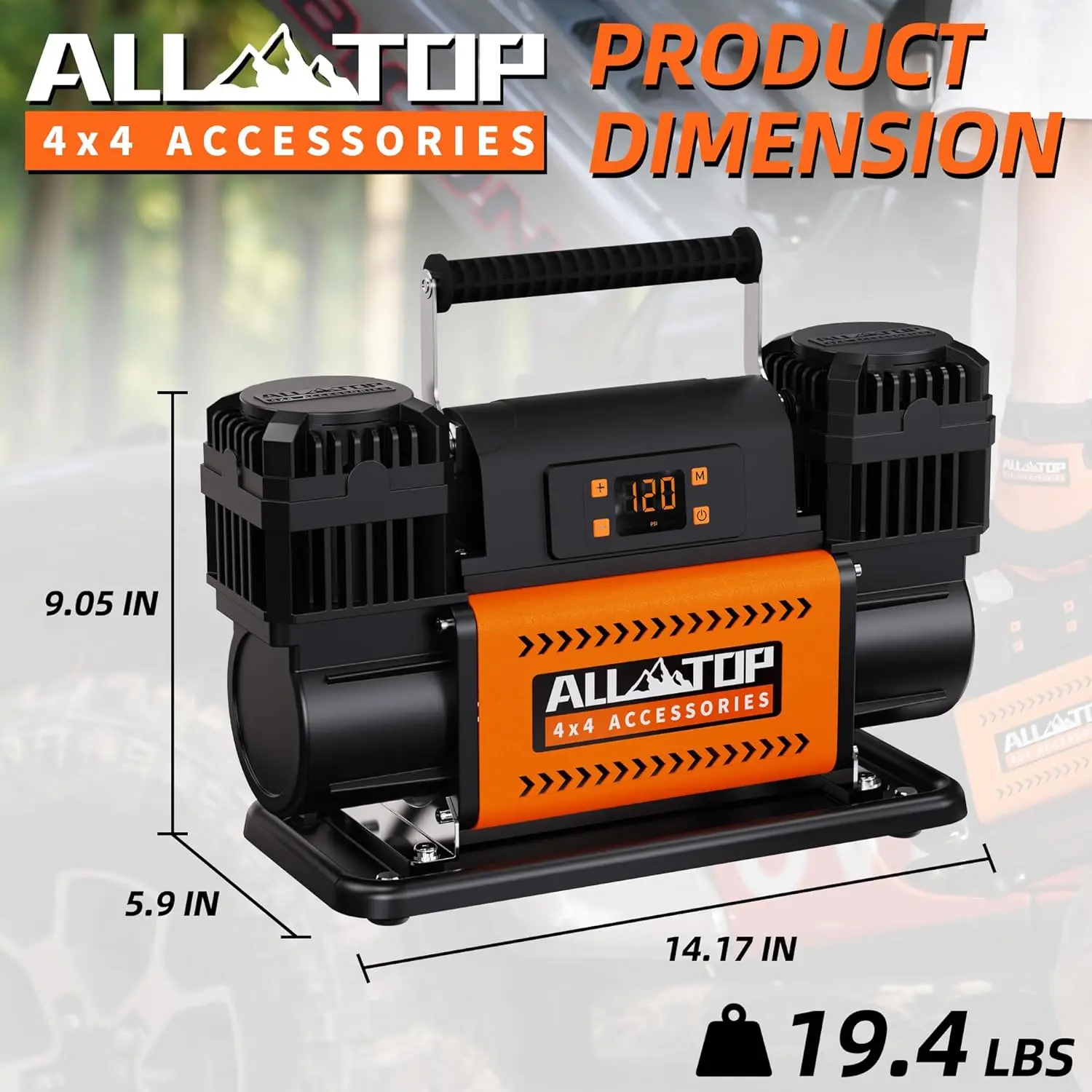 Alltop 12v Air Compressor W/lcd Control Panel To Preset Target