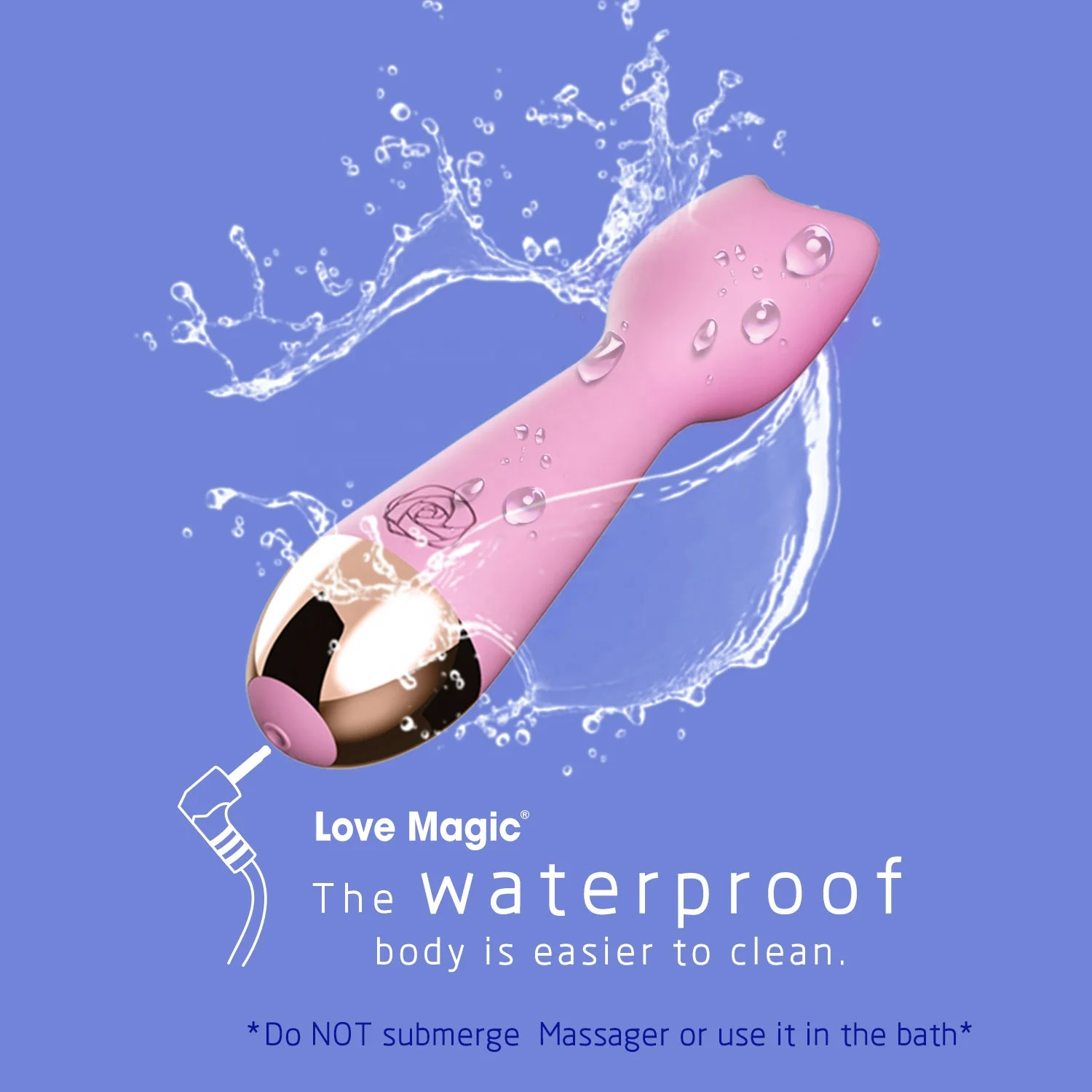 New Fashion Kawaii Cute Portable Mini AV Vibrator Wand Rechargeable Cordless