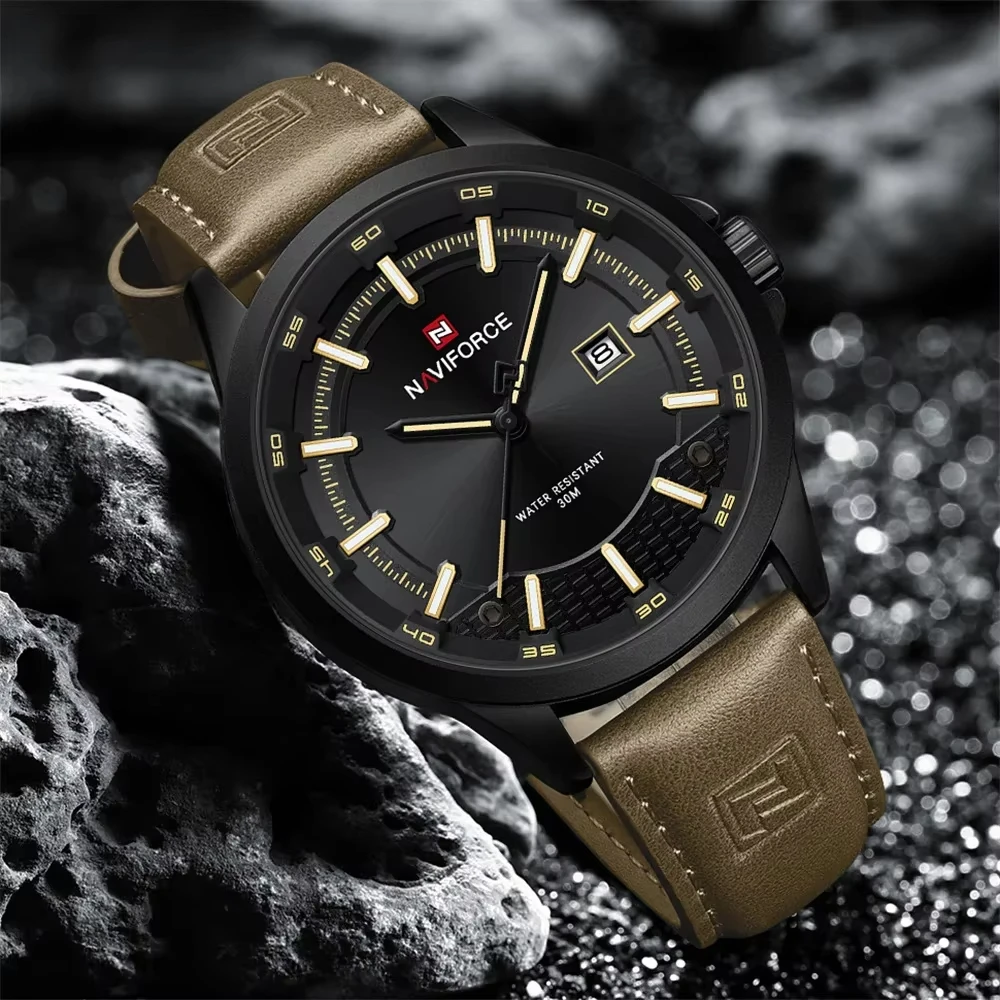 NAVIFORCE Men's Luxury Sport Leather Watch