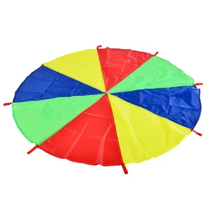 Unisex Kids Outdoor Cloth Sport Race Umbrella Game for 2-4 & 5-7 Years Age Ranges Rainbow Colored Game for Kids Parachute Mat
