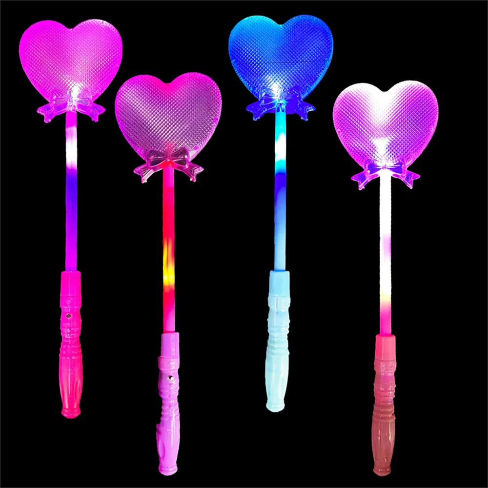 Cheap Heart Magic Sticks Toy Party LED Flashing Light up Wand for Girls Boys Princess Birthday Gift Christmas Decoration