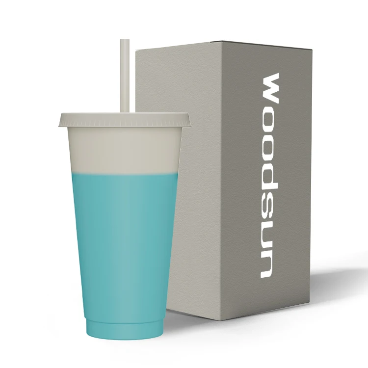 Plastic herbruikbare tumbler bekers met rietje