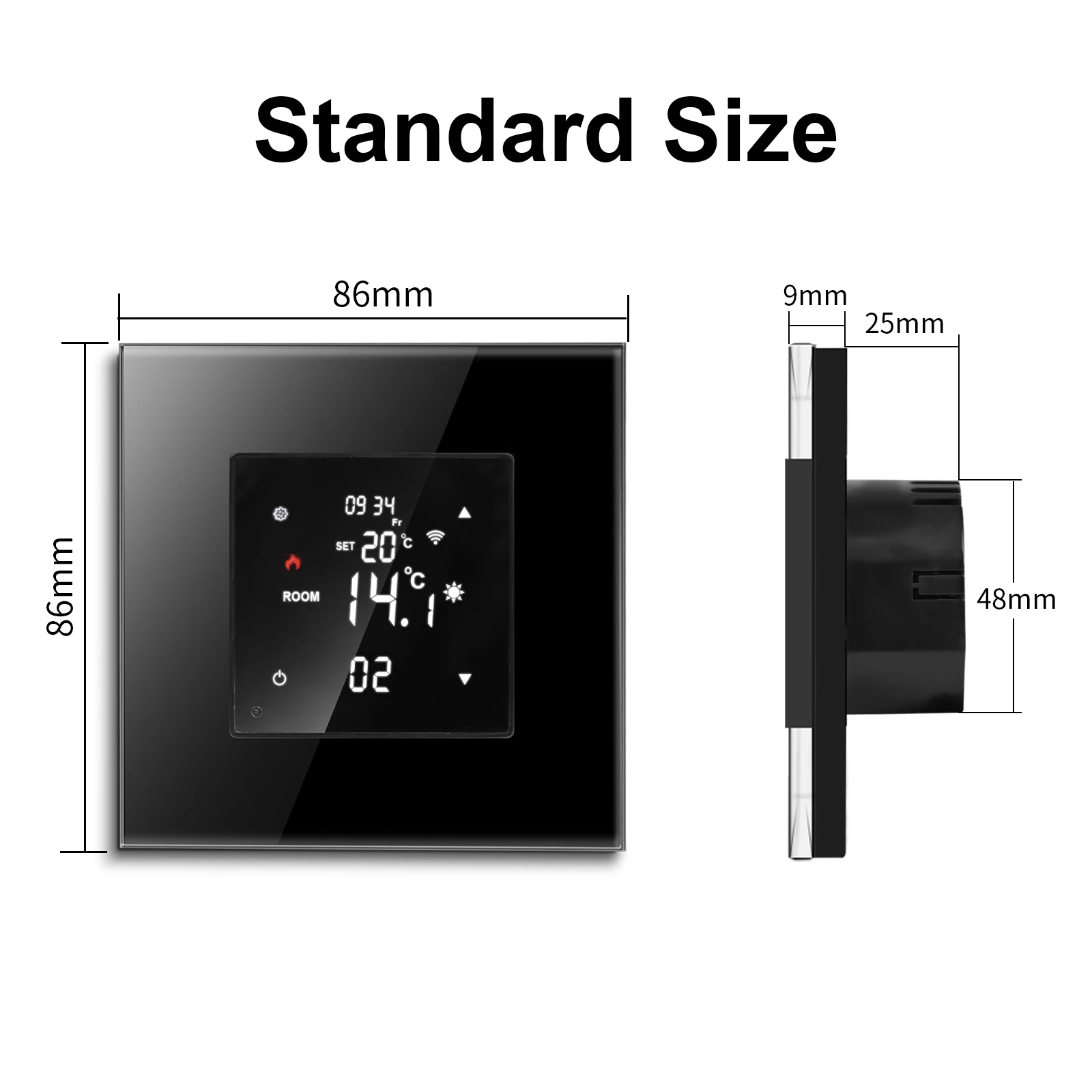Bingelec WiFi Thermostat Touch Screen Tuya Smart Home Room Electric Floor Heating Boiler Controller Color Display