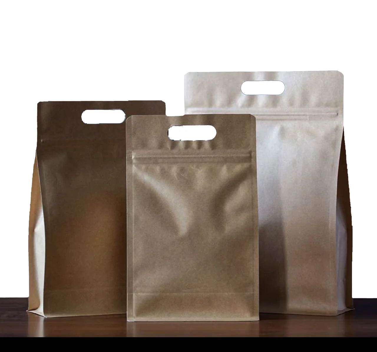 Plastic Bag Food Grade Food Packaging Resealable Food Grade Kraft Brown