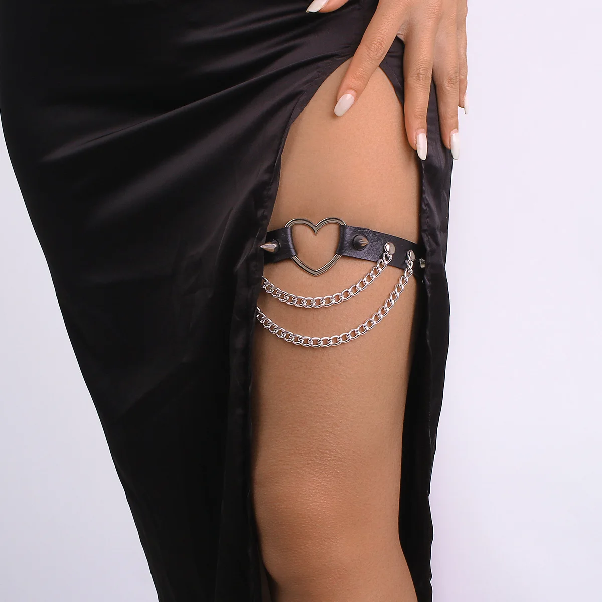 Women's Luxury Punk Rock Leather Legging Garter Belt