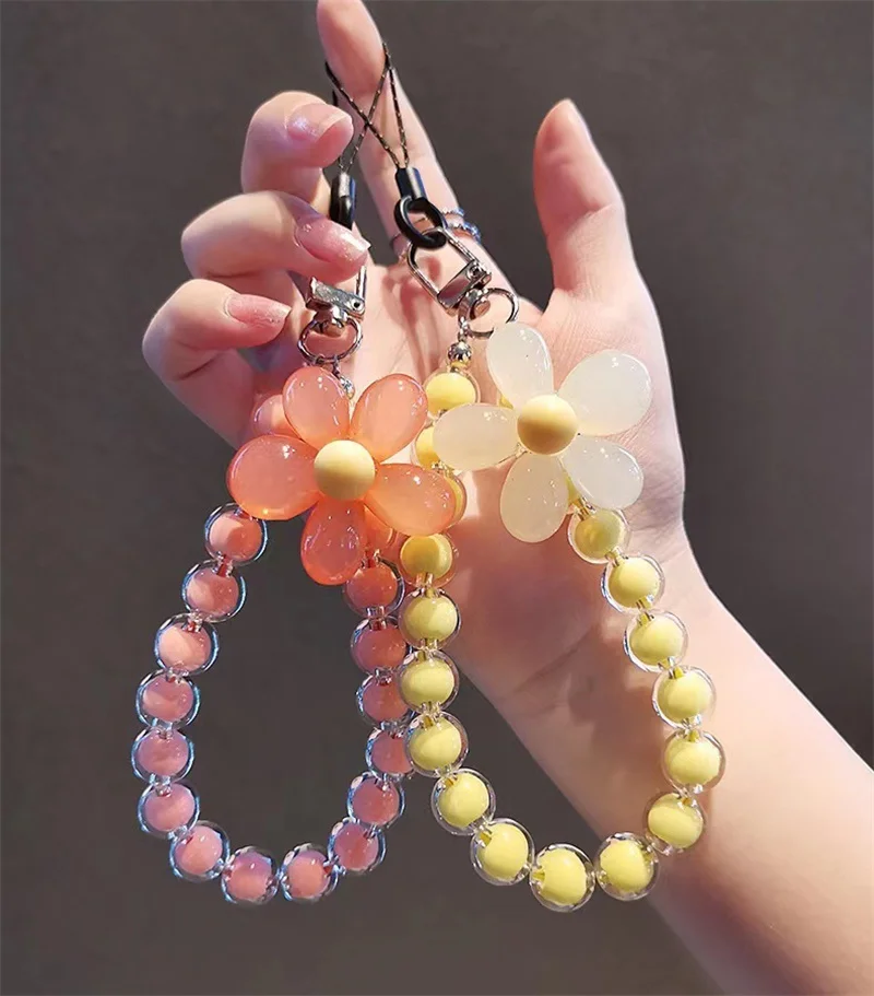 Candy Color Bead Flower Phone Chain