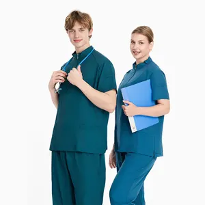 Wholesale Custom Fashionable Women Scrubs Uniforms Set Hospital Medical Uniform Doctor Nurse Scrubs Set