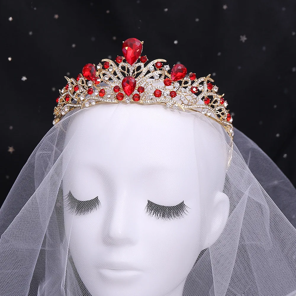 Wholesale New Design Quinceanera Wedding Hair Accessories Girls Headpiece  Bridal Tiaras Rose Flower Rhinestone Crystal Crowns