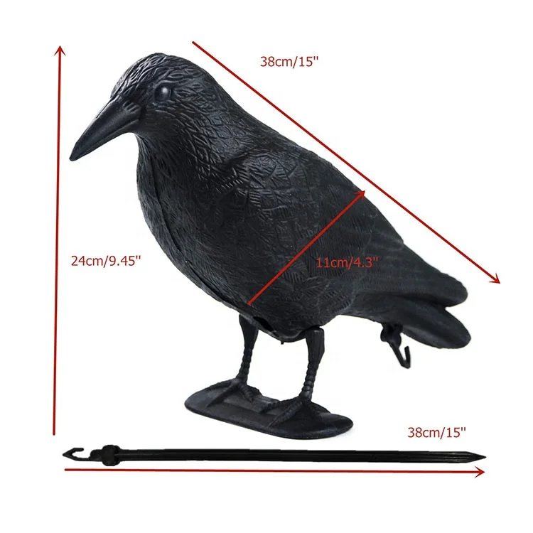 Outdoor Hunting Black Crow Raven Bird Hunting Decoy Deterrent Scarer 