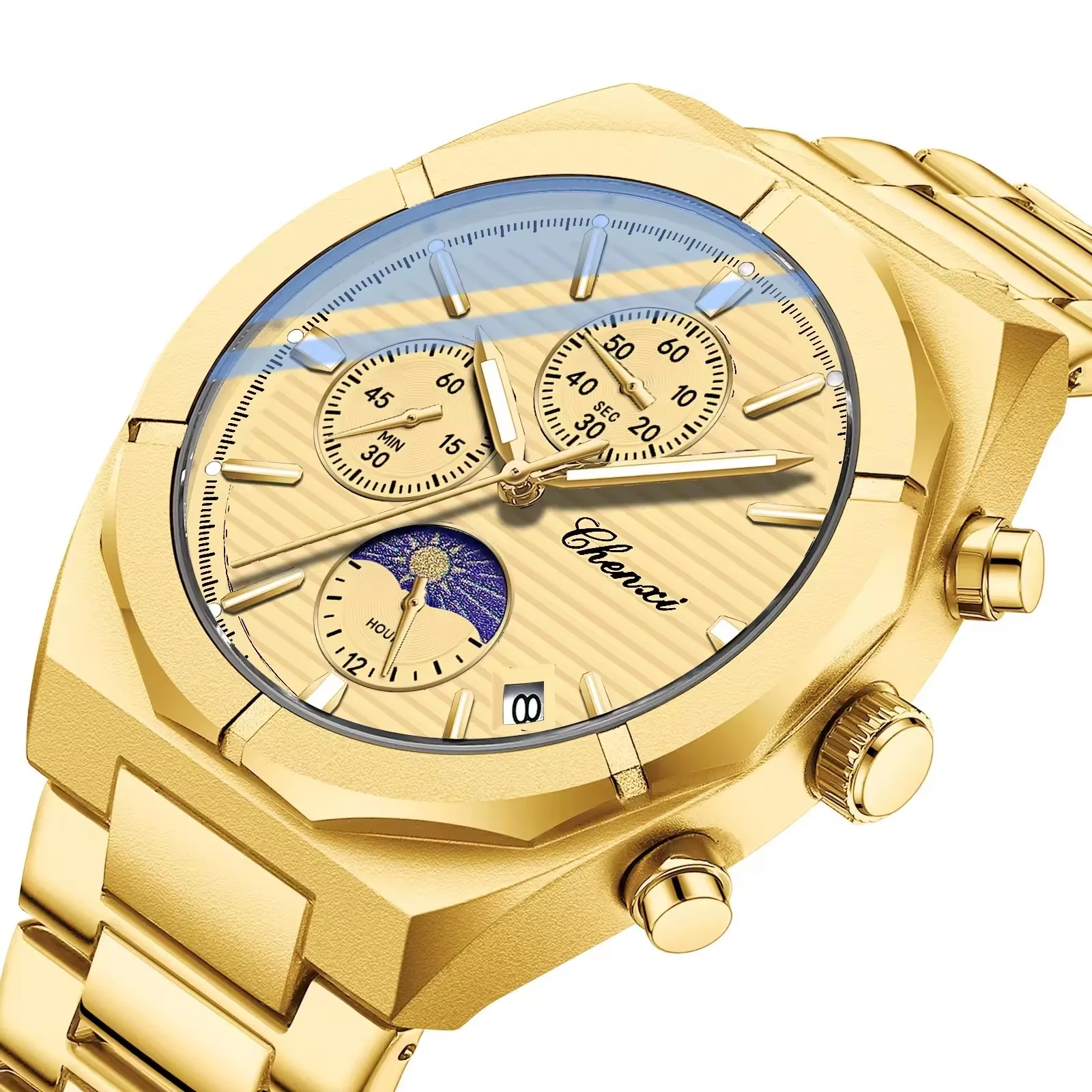 CHENXI Men's Quartz Stainless Steel Watch - Fashion & Function