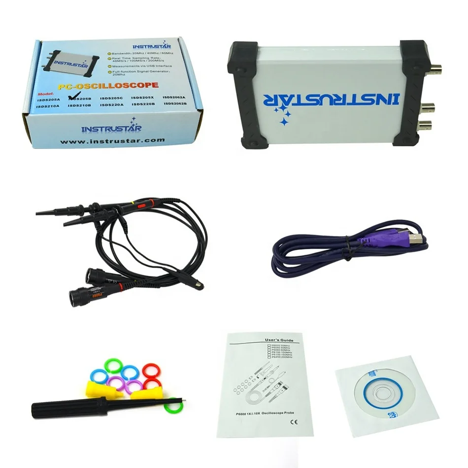 ISDS205B 5 IN 1多機能PCベースのUSBデジタルオシロスコップ
