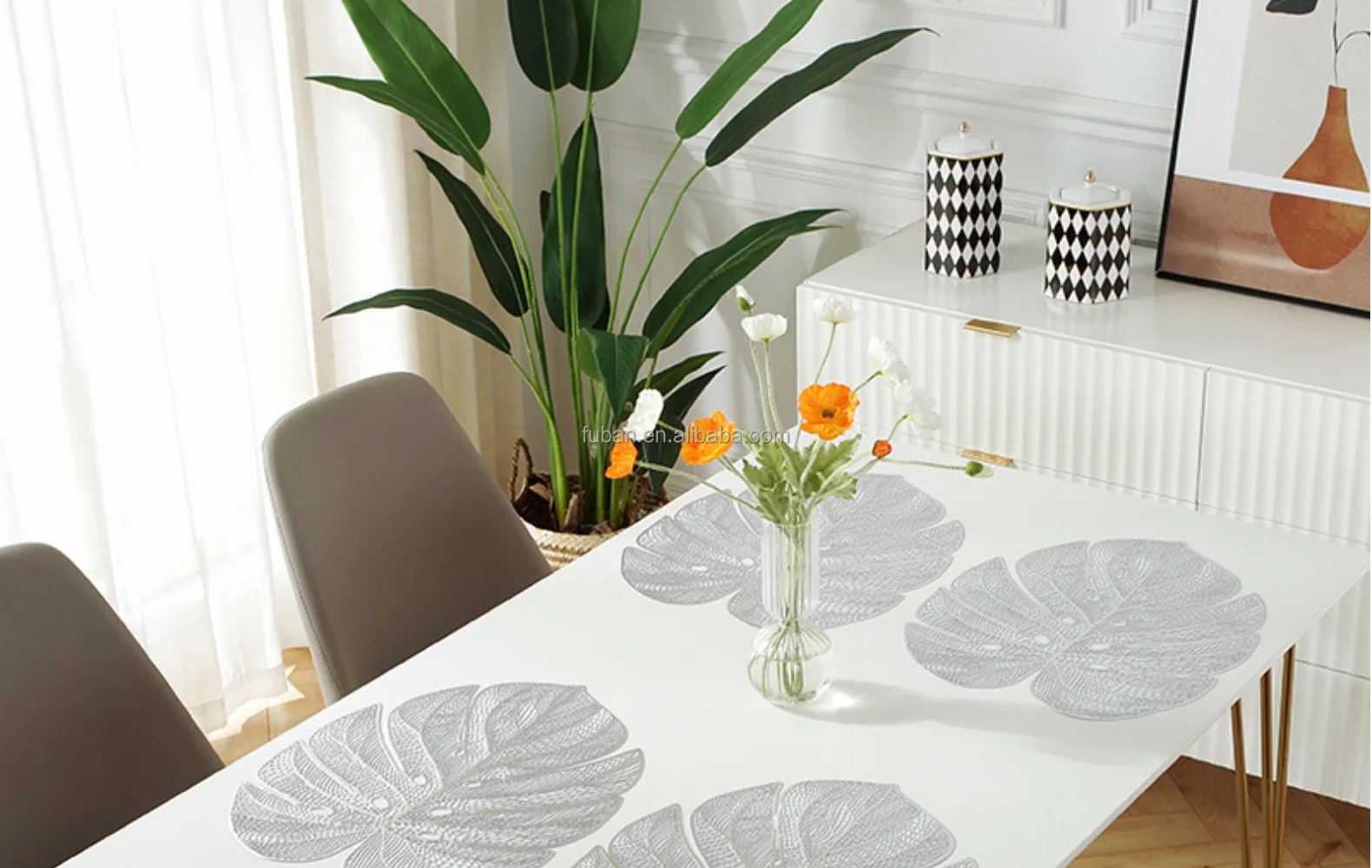 Wholesale Pvc Placemat Leaf Shaped Placemat Designer Placemats For