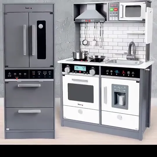 Kitchen Toys Refrigerator Toy Kids Set 2022 Wooden Play Pretend Toys