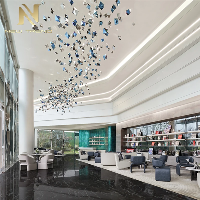 CPL-365 Modern Interior Pendant Light Mall Villa Hotel Lobby Staircase Custom LED Chandelier