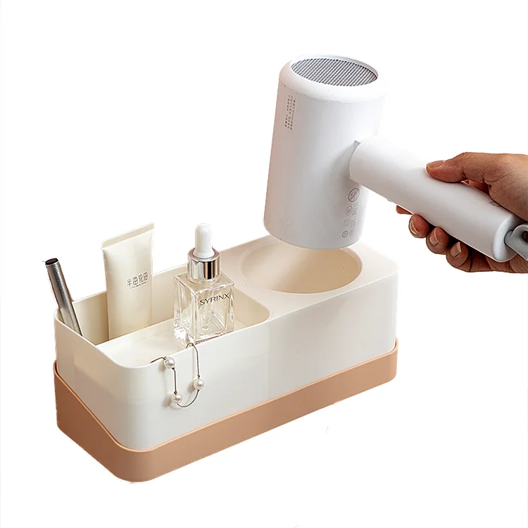 Top Seller Bathroom Toilet Hair Dryer Storage Rack Simple Punch-Free Plastic Wall Shelf
