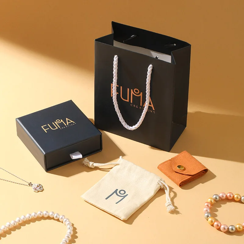 Luxury Jewelry Gift Box Set Custom Drawer Box Paper Cotton Bags Microfiber Buckle Closure Storing Earrings Necklaces Bracelets manufacture