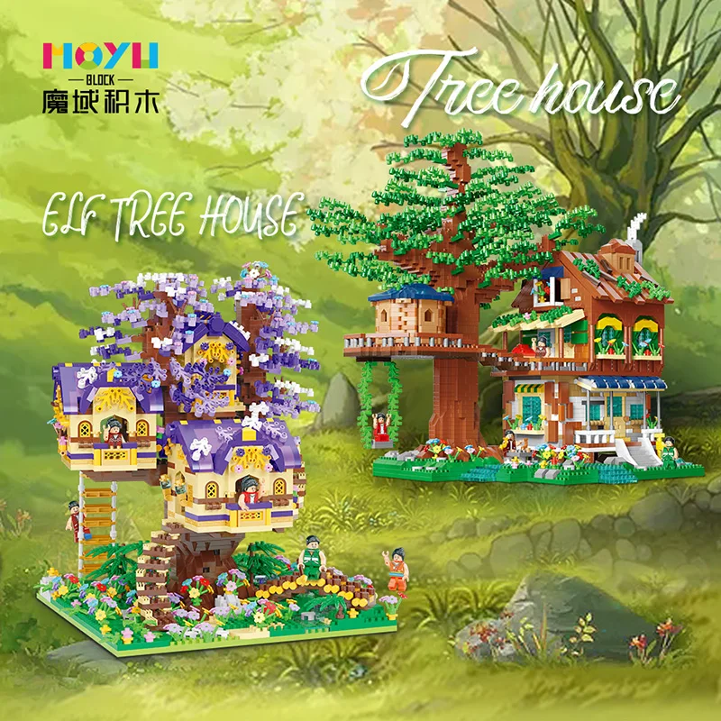 MOYU Micro Blocks 4076 Pcs Tree House Small Particles Intelligence Building Blocks Educational Toys