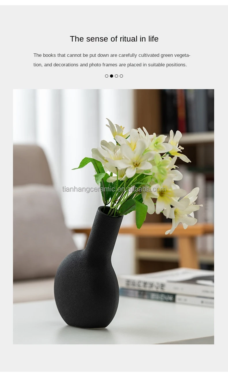 Hot Sale Decoration Wholesale Nordic Vase Ceramic White Black Unique Gift Ceramic Vase For Home Hallway Decor.jpg