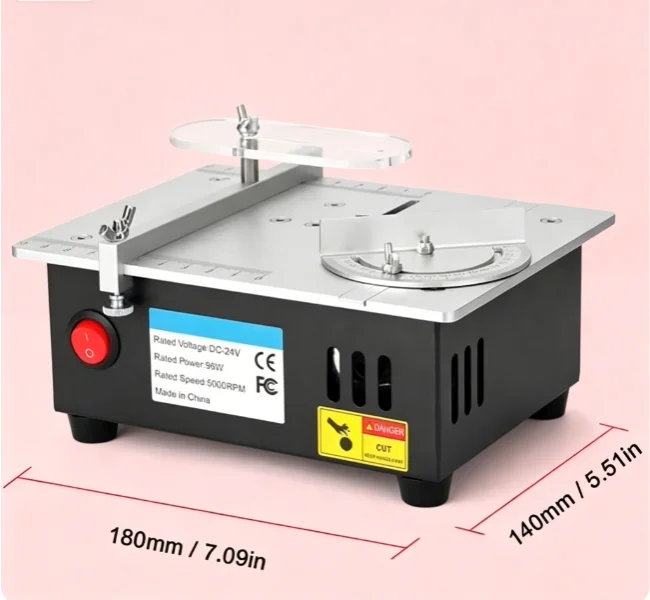 TEBAK Hobbyist Mini Desktop Table Saw, Multifunctional Electric Cutter for Model Making, Crafts & Small Woodworking