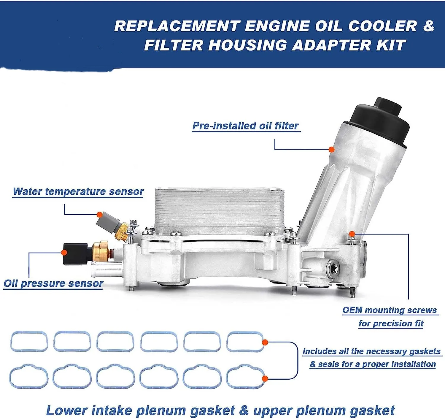 Oe 5184294ae Aluminum Engine Oil Cooler With Oil Filter Housing