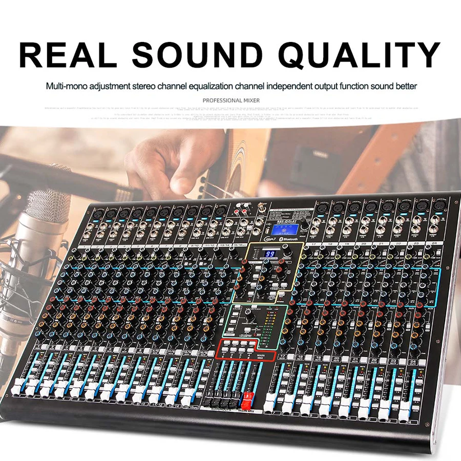 Biner Dx24c Professional Audio Mixer Builtin 99 Kinds Of Dsp Reverb Effect 24 Channel Audio