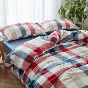 High-Quality Cotton Bedding Set -Breathable Bed Sheets & Duvet Cover, Minimalist Solid Color