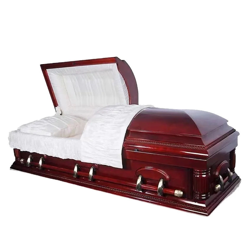 SA02 Hot Selling Mdf Wooden Casket with Glass for South American Market