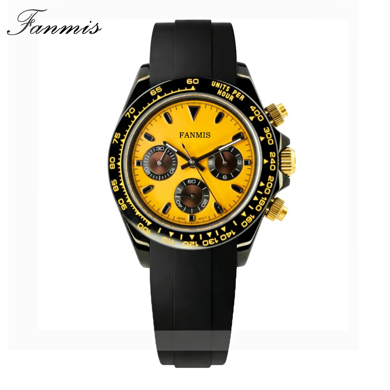 カスタムロゴ入り新型日本製VK63機械式ムーブメントステンレススチール