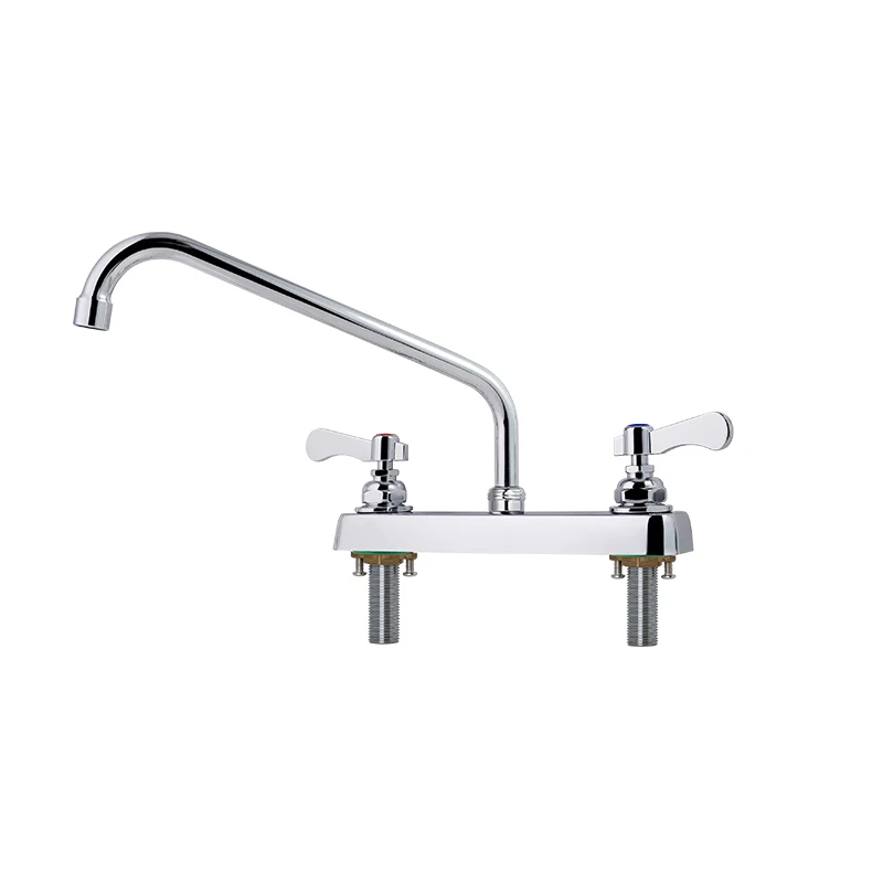 Hot Selling Modern Design Dual Handle Brass Water Tap Hot Cold Commercial Kitchen Sink Faucet for Application 2 Holes supplier