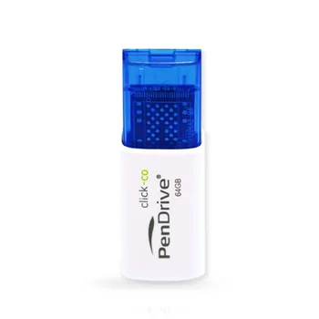 Fast shipping Multi choices PenDrive CLICK-CO 2.0 64GB blue color USB flash drive For premium gift or corporate gift