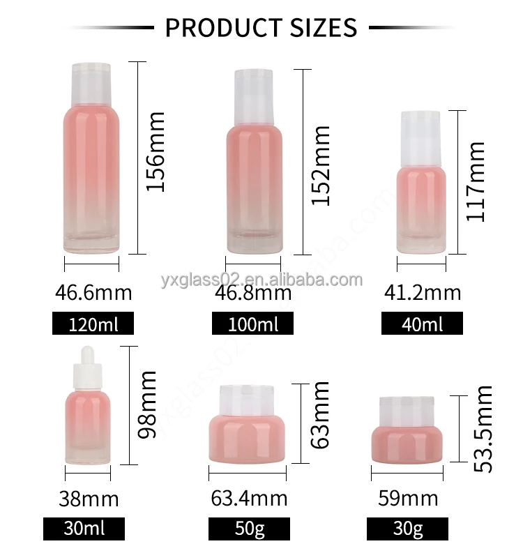 OEM Beauty cosmetic packaging  skincare glass bottles set 30g50g30ml40ml100ml120ml new design supplier