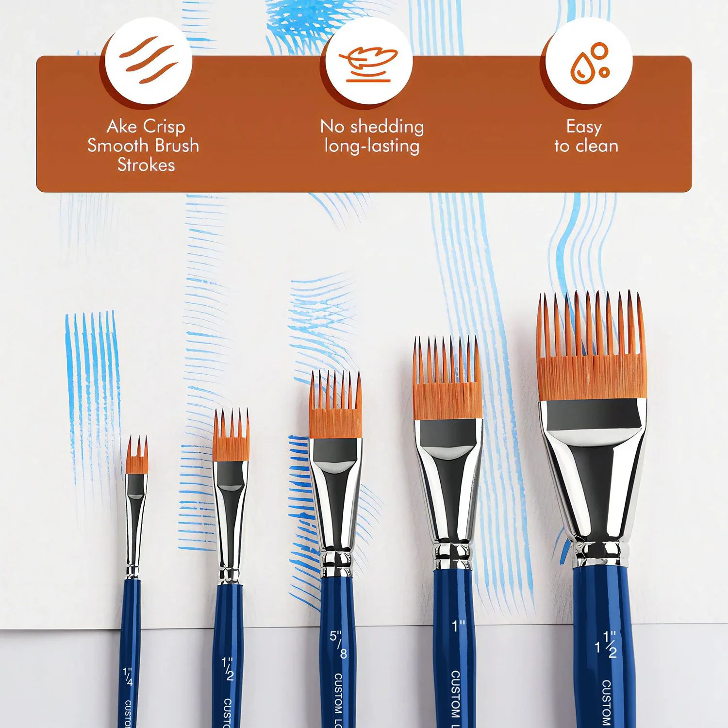 New Arrivals Professional Flat Comb Brushes 5PCS for Unique Texture Painting  Art Paint Brush Acrylic Grainer Brush