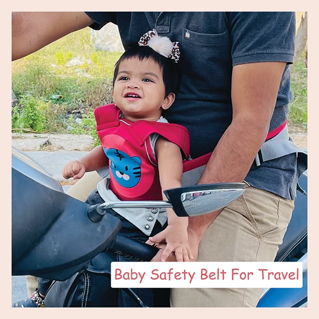 POLKA TOTS Two-Wheeler/Motorcycle Child Harness Safety Seat Belt with Adjustable Baby Carrier for Toddler Baby Kids