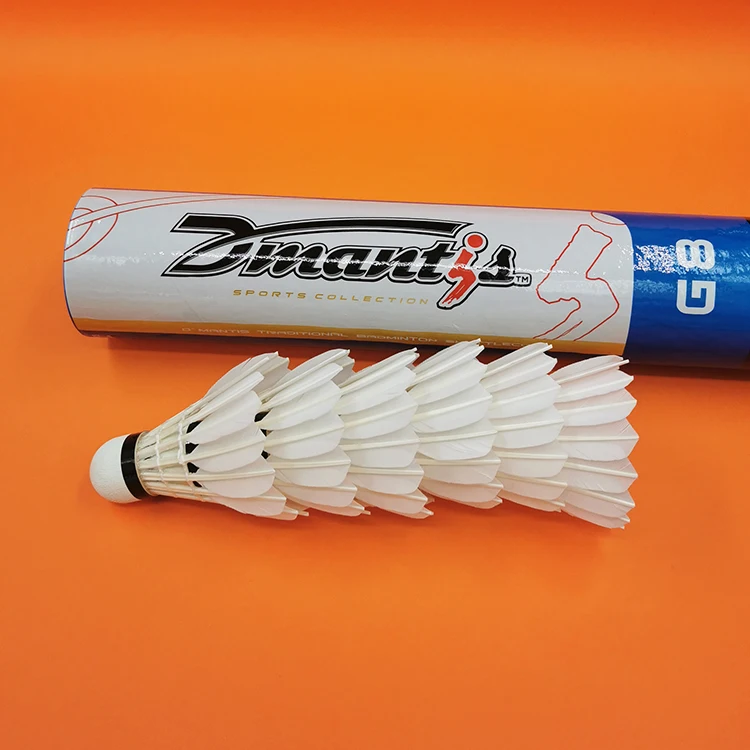 Hot Selling White Durable Duck and Goose Feather Shuttlecock Badminton cheap price Most Durable Shuttles Feather Badminton