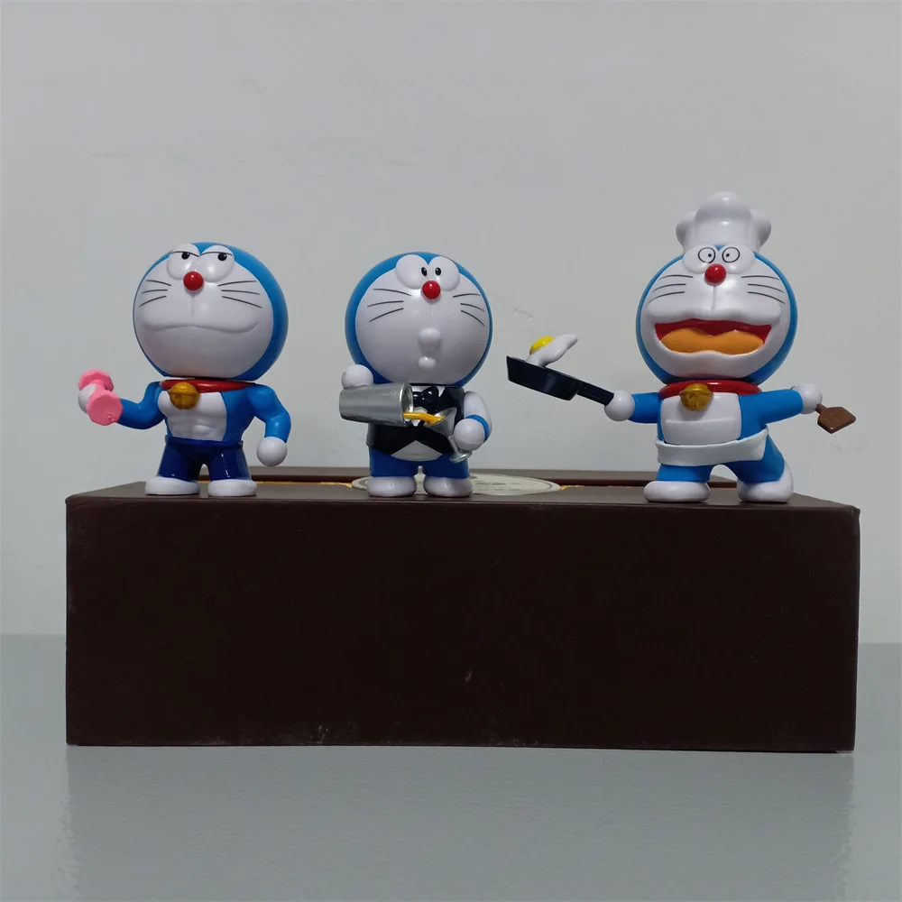 6PCS/SET 8-10CM Doraemon Cooking Cosplay Collection Model Toy