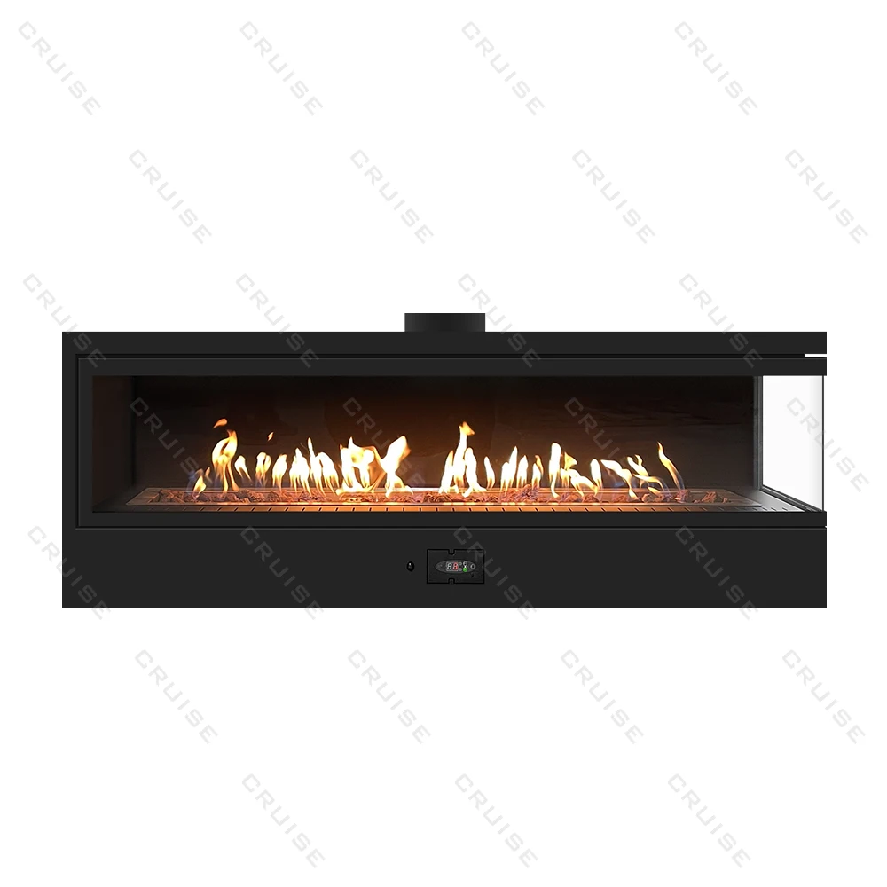 CRUISE Intelligent Remote Control 915x483x534mm Double Row Flame Double-Sided Transparent to See Fire Decorating Gas Fireplace