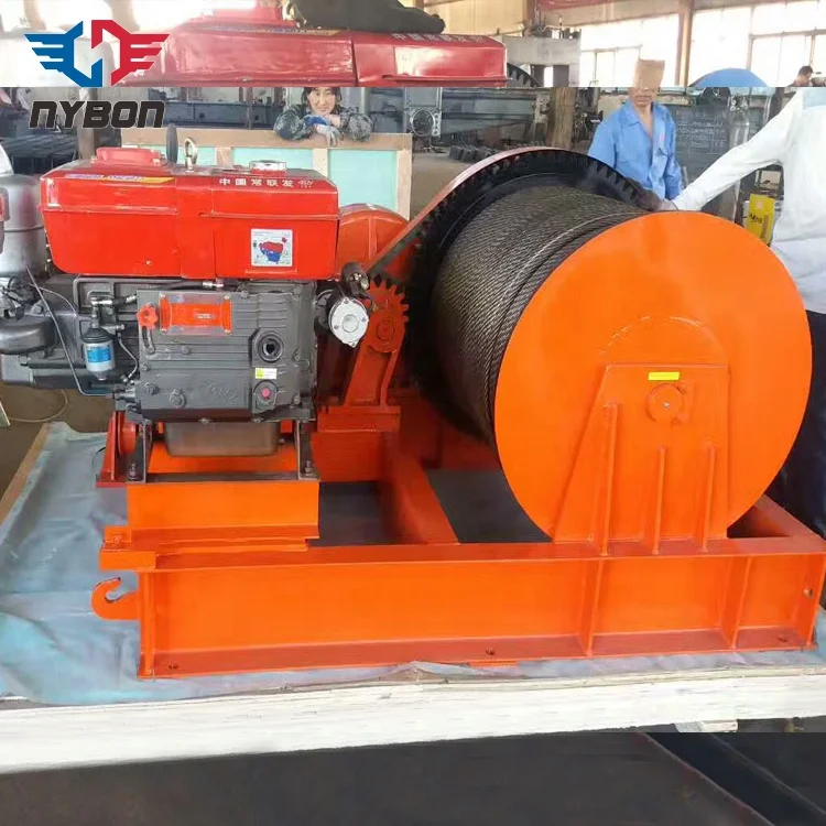 High Speed Diesel Engine Powered Winch 1ton to 20ton with Wire Rope