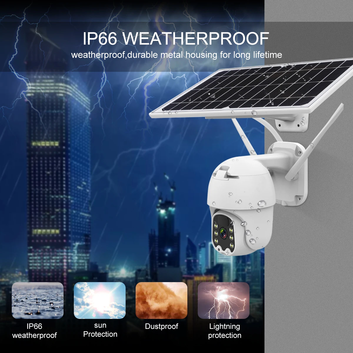 UBOX 2mp Sim Card Outdoor Solar Powered Wireless 4g Solar PTZ Wifi IP CCTV Camera