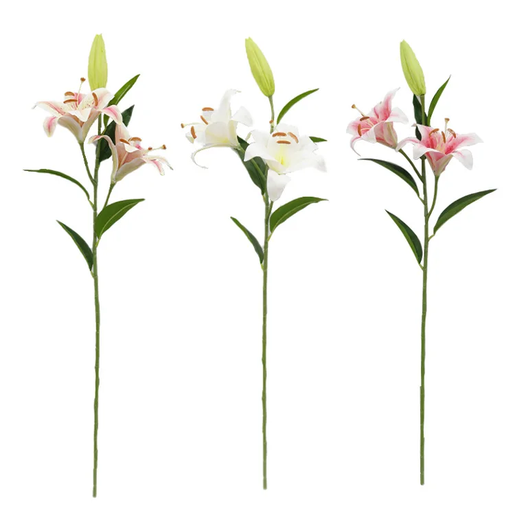 Wholesale High Quality Artificial Latex Real Touch Large Lily Flowers