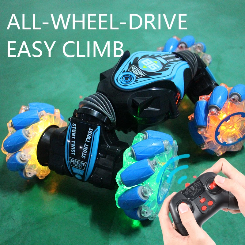 Watch Control Transforming Twist Rc Stunt Remote Control Double Side Rock Crawle Drift Stunt Car