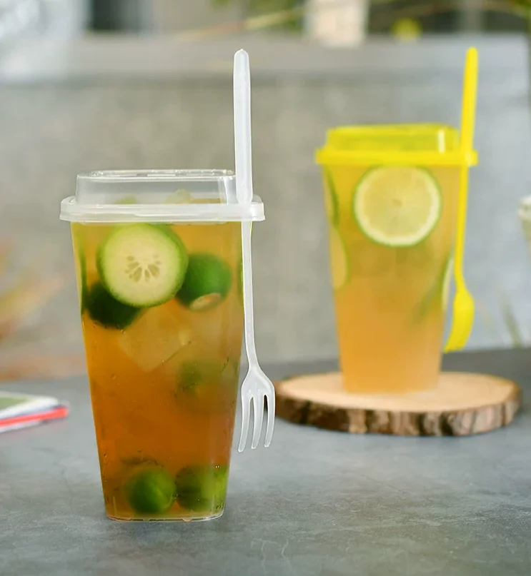 plastic boba cups | Premium Boba Cup with Sealing Lid