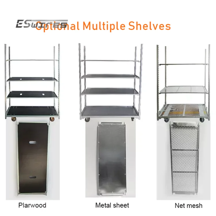 Multiple Shelf Steel Mesh Nursery Flower Greenhouse Garden Cc Container Danish Trolley