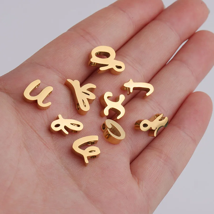 8mm gold stainless steel slide letter