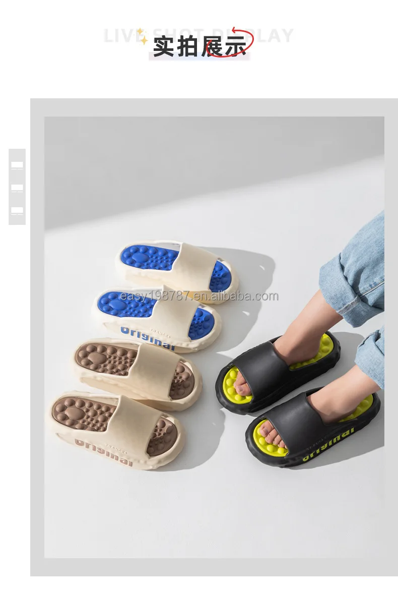 Customize house flats shoes men bathroom slipper EVA outdoor casual shoes with big size for wholesale