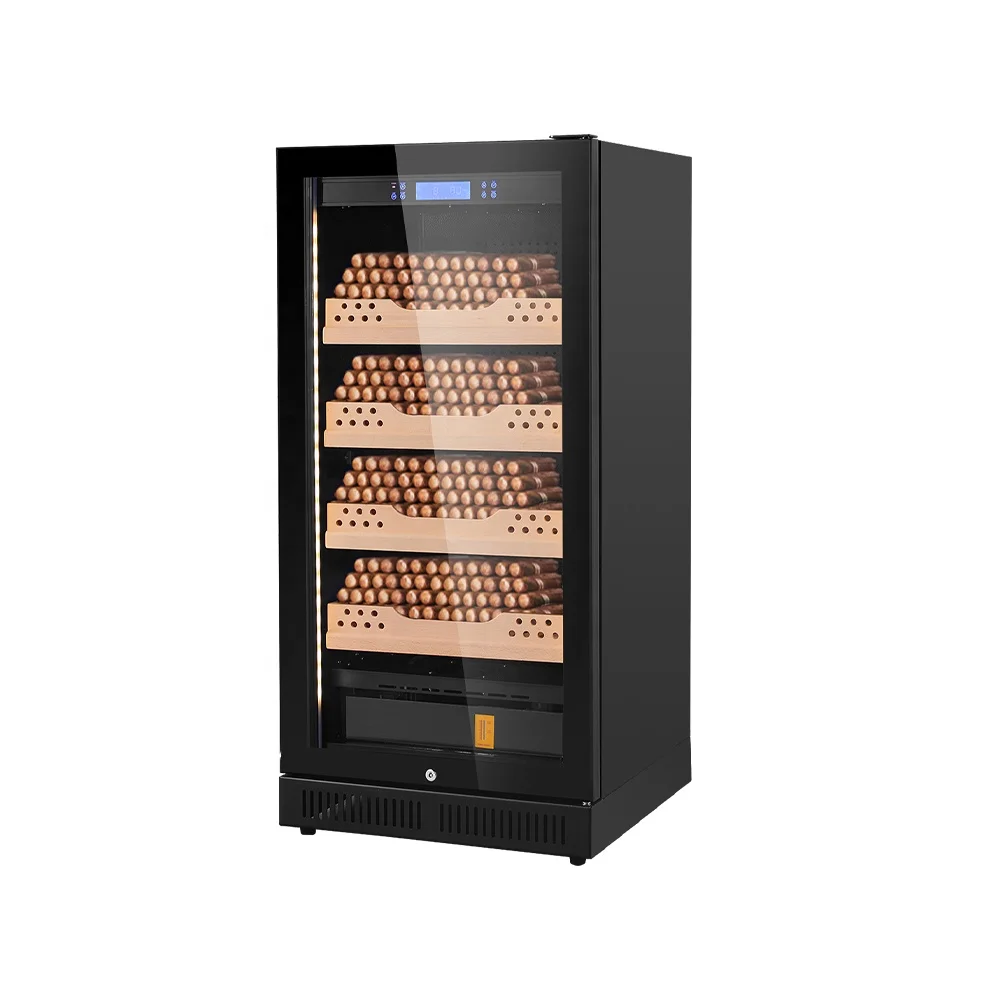 High Quality Wooden Custom Large Storage 228L Cedar Wood Cigar Humidor Cabinet