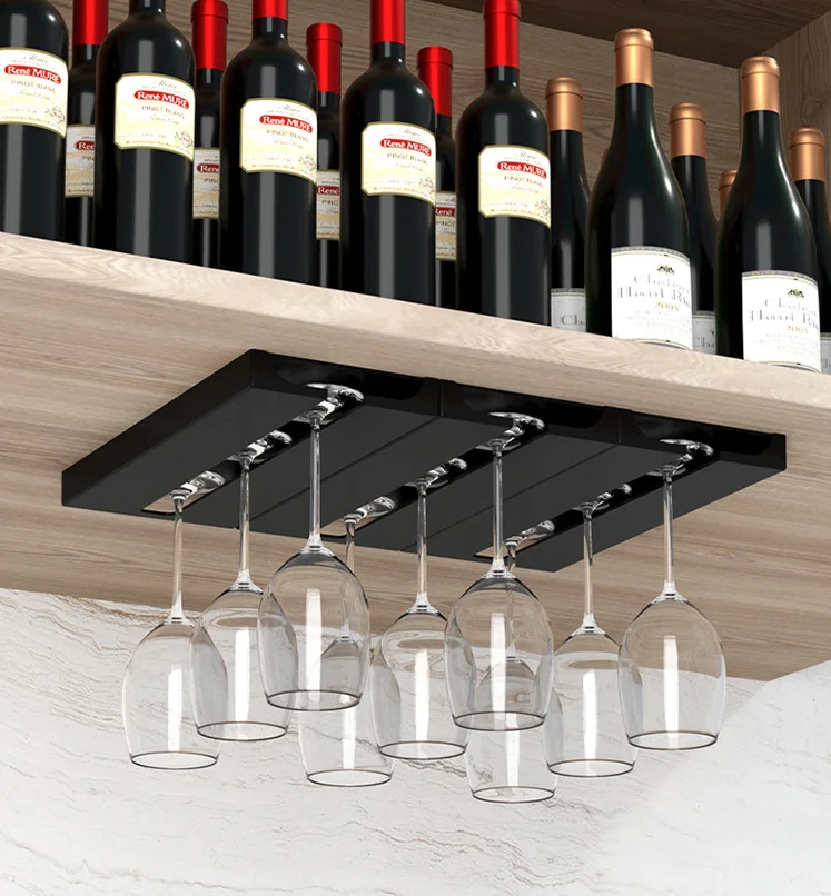 Portabicchieri E Portabottiglie Da Parete In Legno E Metallo, Con Dispenser Per Vino, Per Bar E Cucina