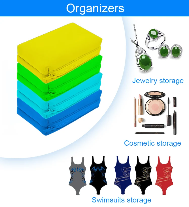 Handbags Custom Zipper Pouch Cosmetic Purse case Neoprene Makeup Bag Travel Organizer Wet Dry Bags details