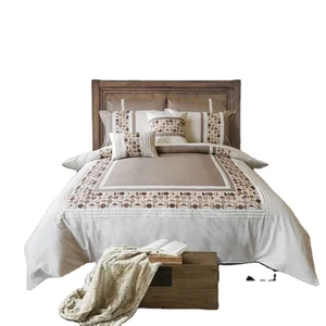 100% Cotton Embroidery Quilt Cover Set 300TC Duvet Cover Set Embroidery Cotton Quilt  Bedding Set