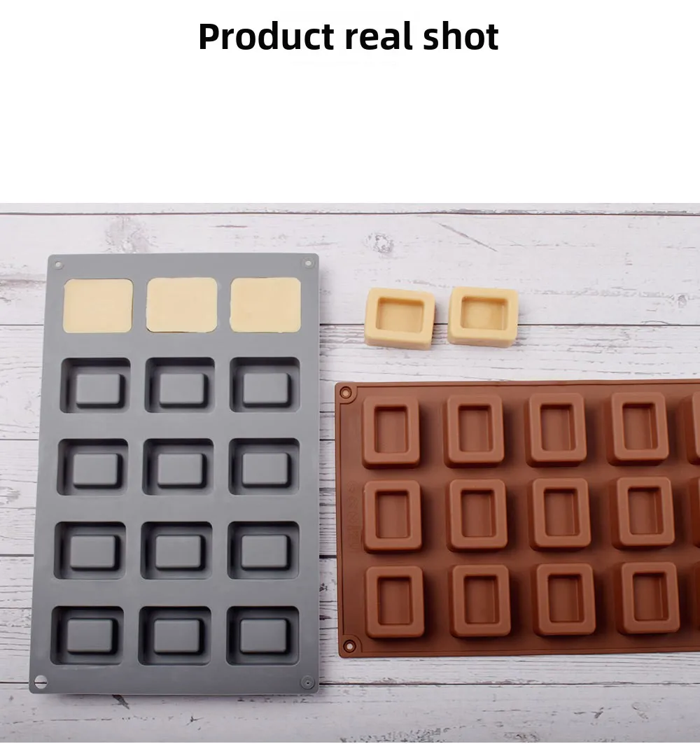 15-Grid Square Silicone Oven Mold for Cake Cookie Chocolate & Candy Baking High Temperature Resistant DIY Baking Tools supplier